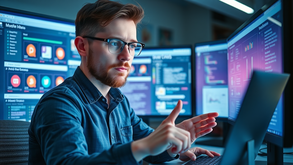 Tech-savvy blogger comparing content calendar planning software solutions