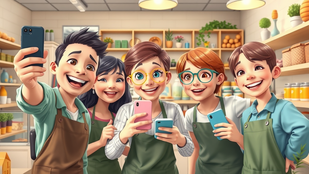 social media marketing strategies local businesses - shop staff and customers
