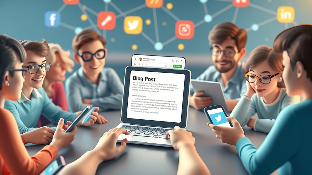 digital community sharing and promoting blog content via social links