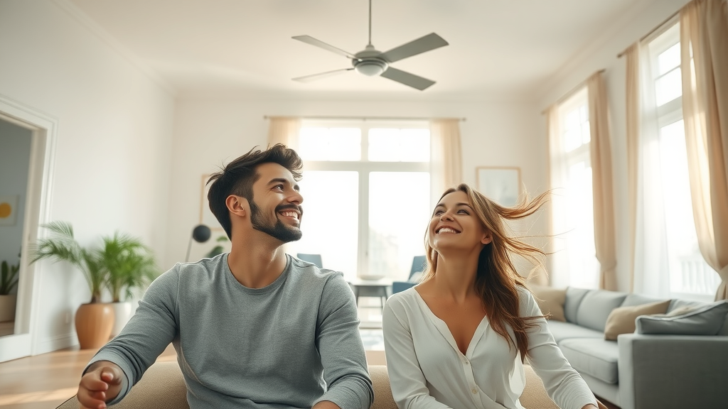 Bright modern home with whole house fan installation and happy residents