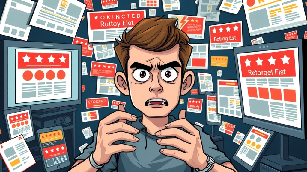 Annoyed user exposed to excessive retargeting ads on multiple devices
