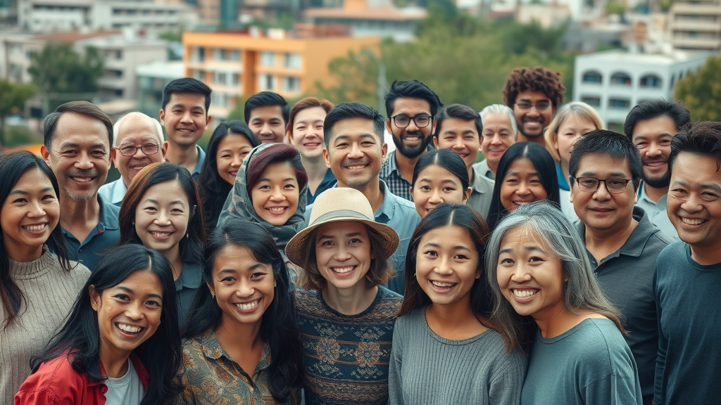 diverse demographic groups used in customer segmentation for retargeting ads, various ages and ethnicities in urban and suburban settings