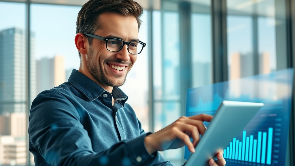 Google Ads retargeting professional analyzing ad metrics in modern office