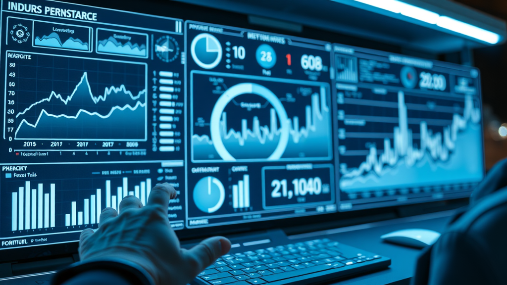 digital dashboard showing blog performance metrics for measuring blog performance