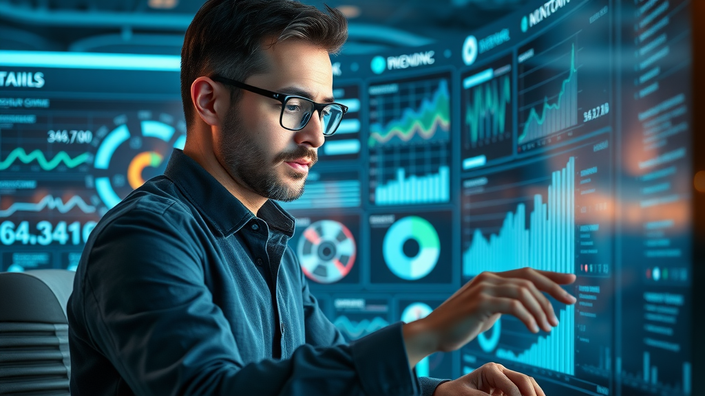 entrepreneur reviewing SEO data for digital branding small businesses