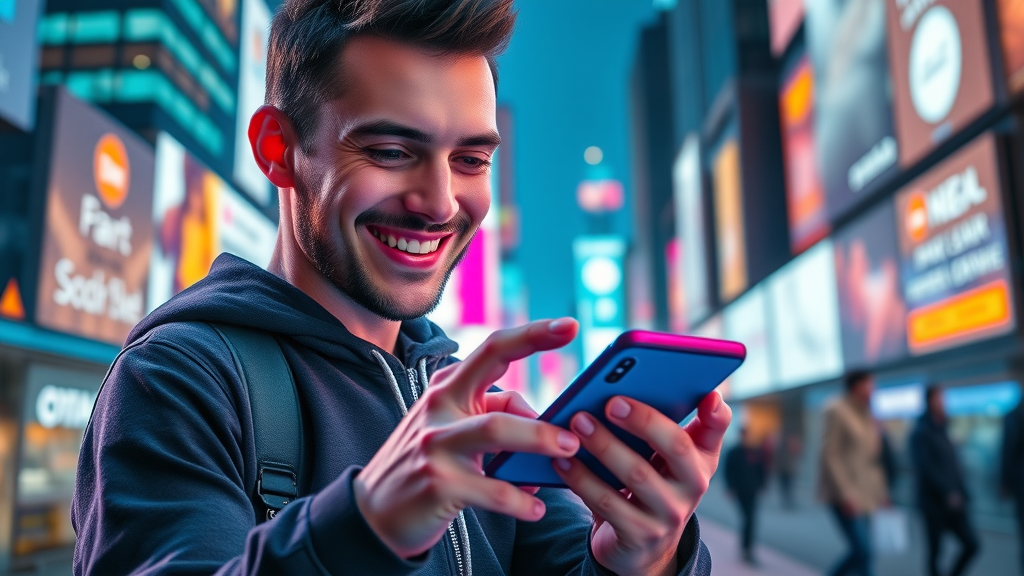 Modern mobile ecommerce experience on smartphone for improved conversion rate