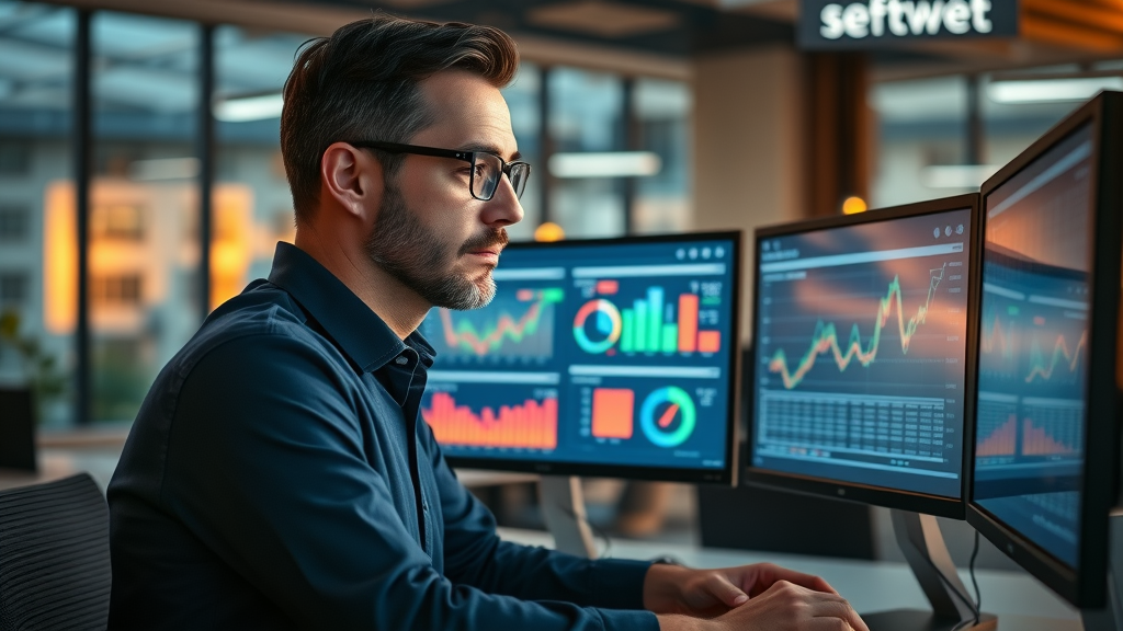 SEO for small businesses analyst viewing website SEO performance metrics