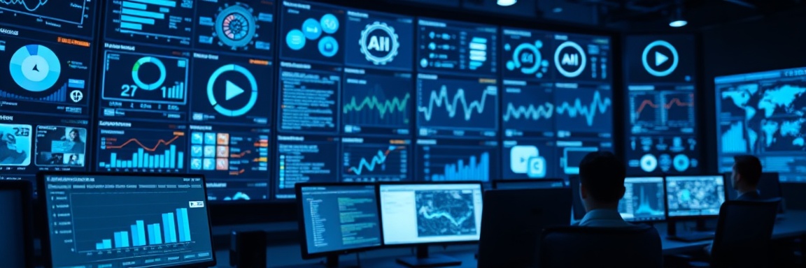 precise AI analytics, calculating, analyzing real-time social media interactions, photorealistic, high-tech command center, highly detailed, live feed dashboards, ultra-HD, digital blue overlay, focused LED lighting, shot with a Sigma fp L lens