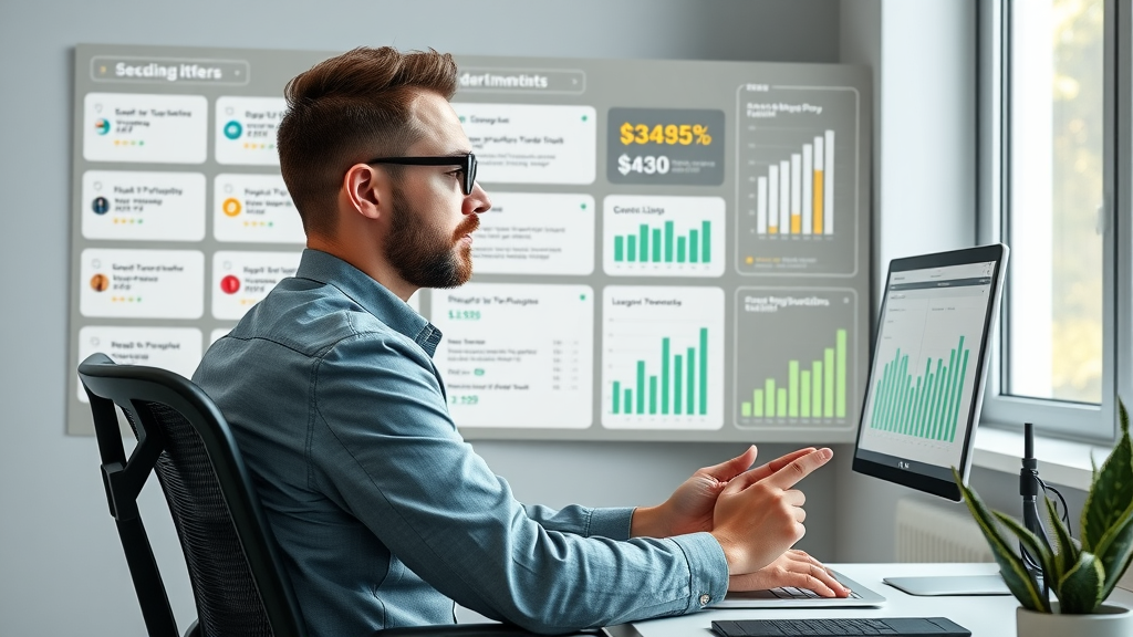 blogger monitoring social proof dashboard filled with reader testimonials and engagement metrics for blog audience engagement strategies