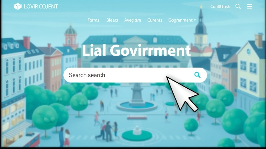 modern local government website homepage, search bar and navigation, web design media site design tips