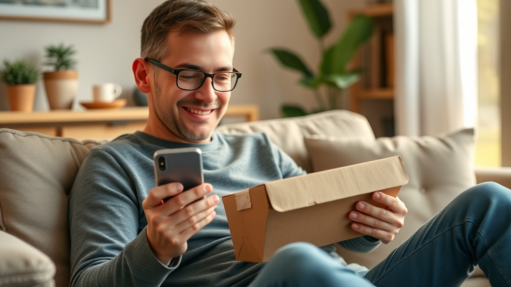 Satisfied customer converted by retargeting ad ROI, repeat purchase after site visit