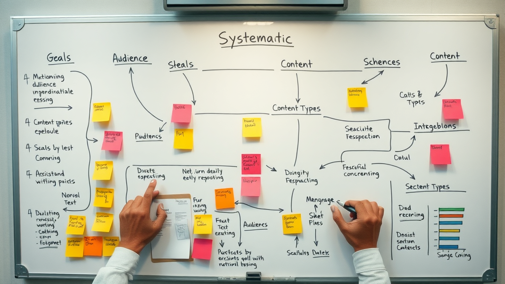 social media content strategy key components systematic flowchart