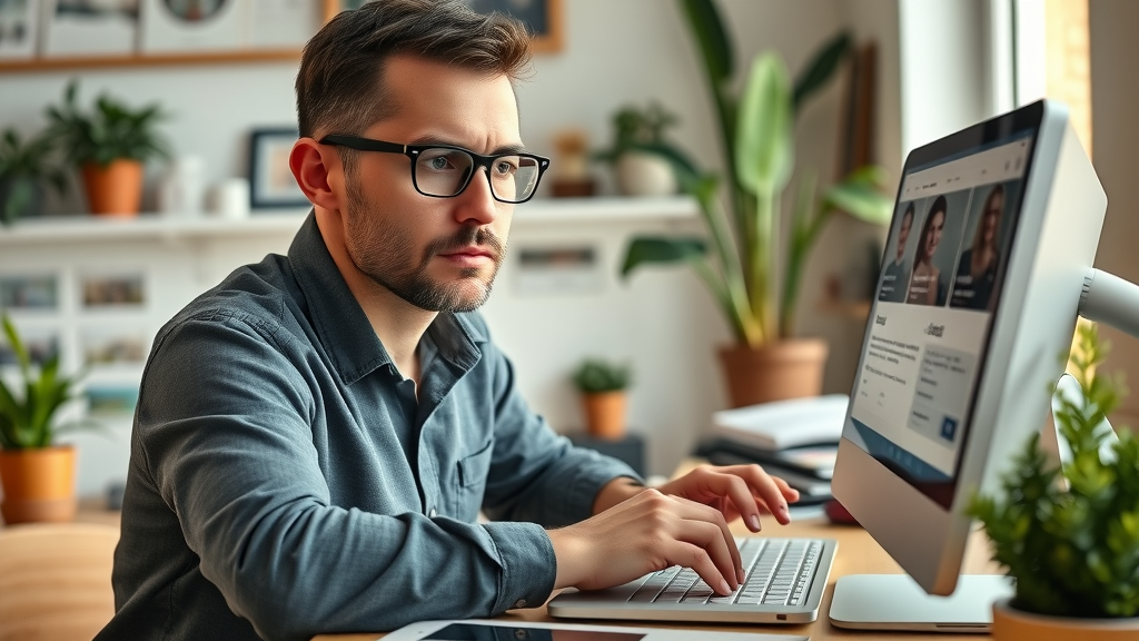 Motivated marketer optimizing Google Business profile for local business marketing