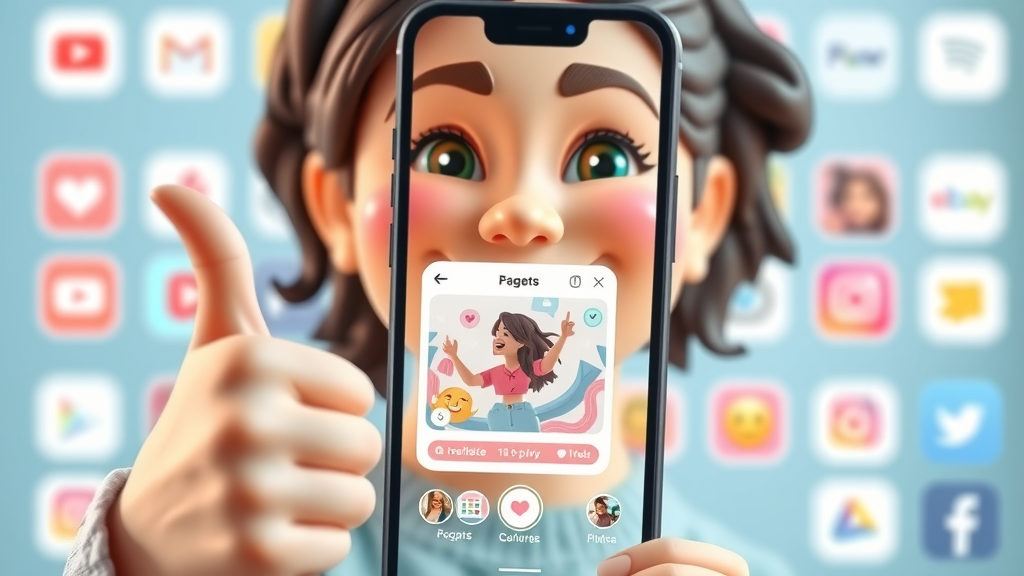 Social media influencer swiping through carousel of visual posts adapted from blog content, social media post