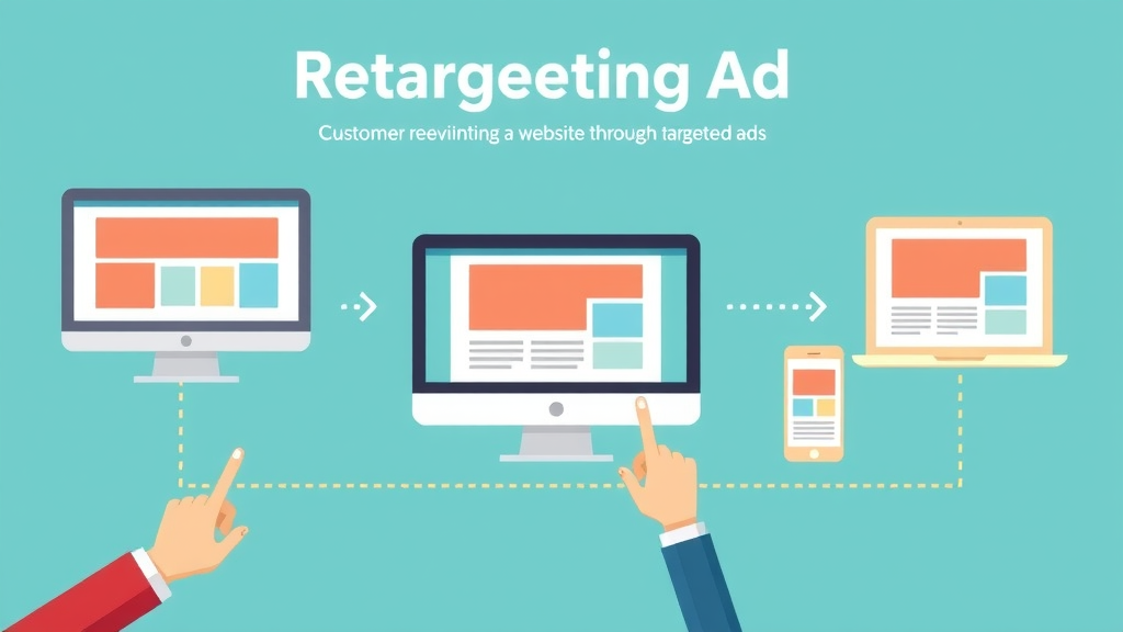 digital retargeting ad flow infographic for custom audience and remarketing campaigns
