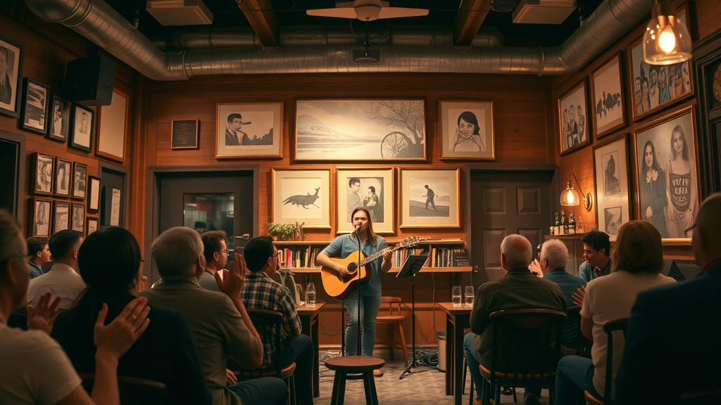 local audience engagement coffee shop open mic example