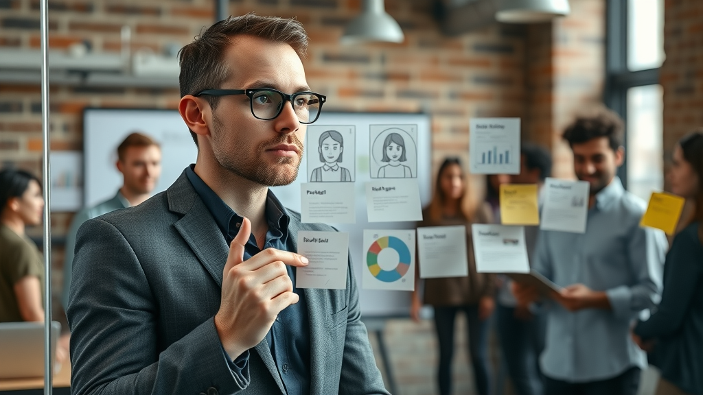 marketing strategist mapping target audience personas for content distribution