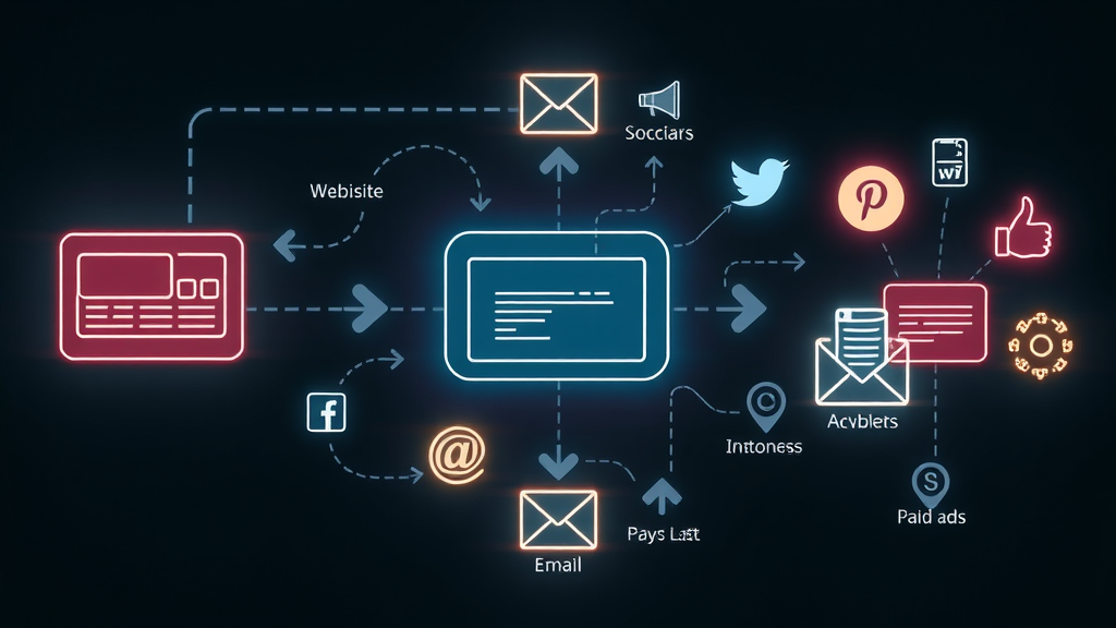 content distribution flowchart multichannel website social media email paid ads