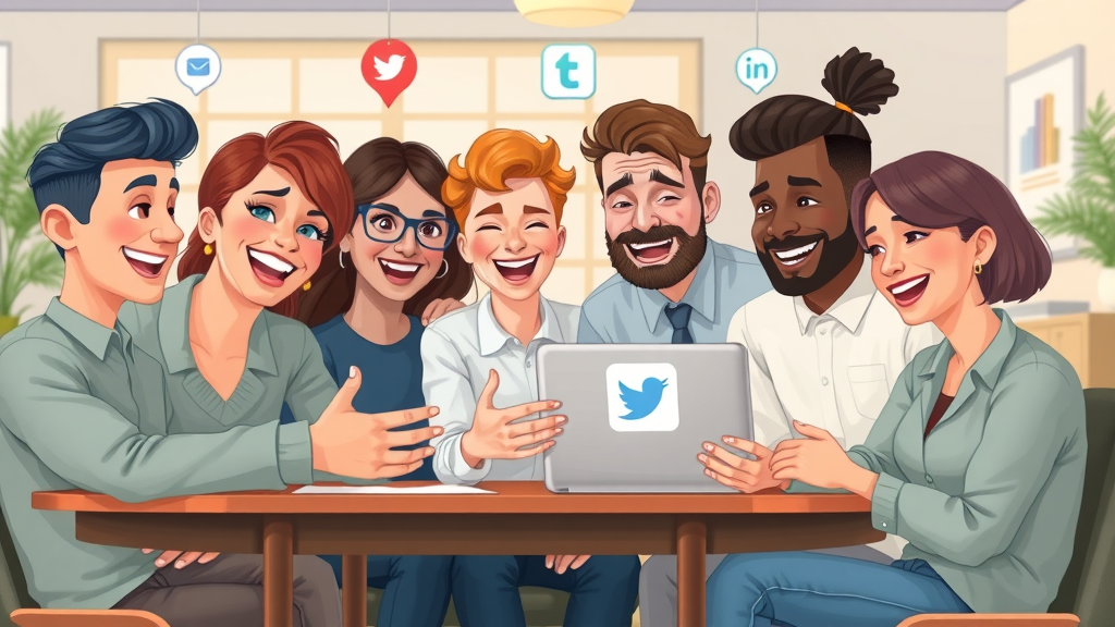 Diverse social media managers repurposing existing content into social media posts collaboratively