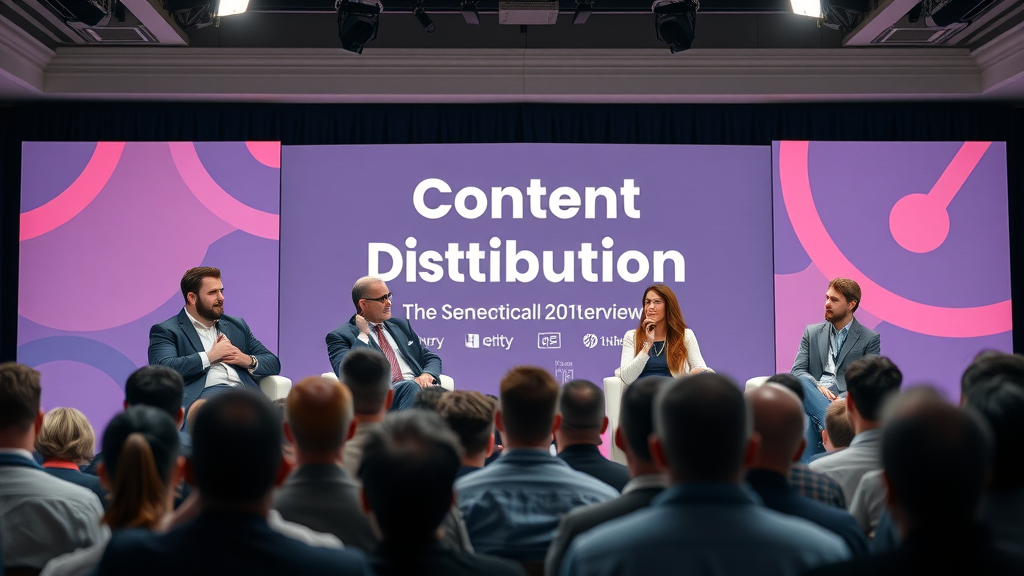 professional business panel answering frequently asked questions about content distribution