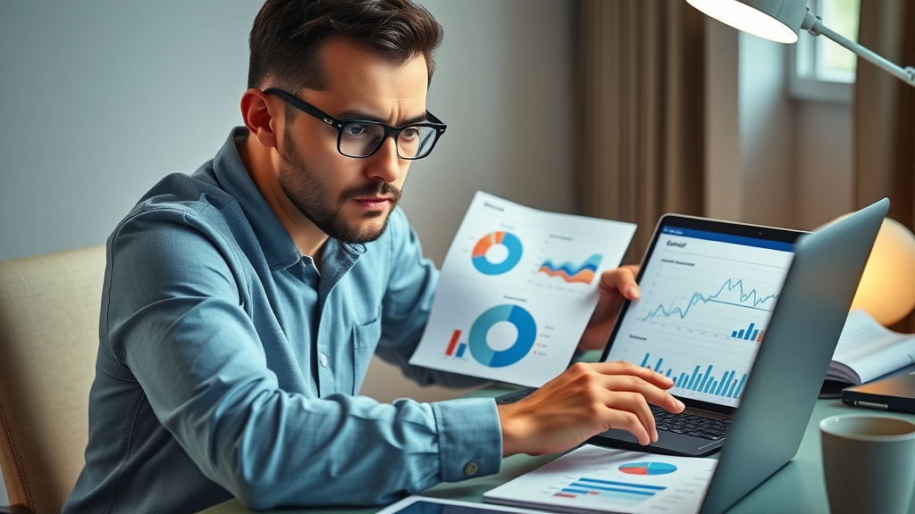 analytical marketer reviewing facebook ad results for local business, maximizing facebook retargeting