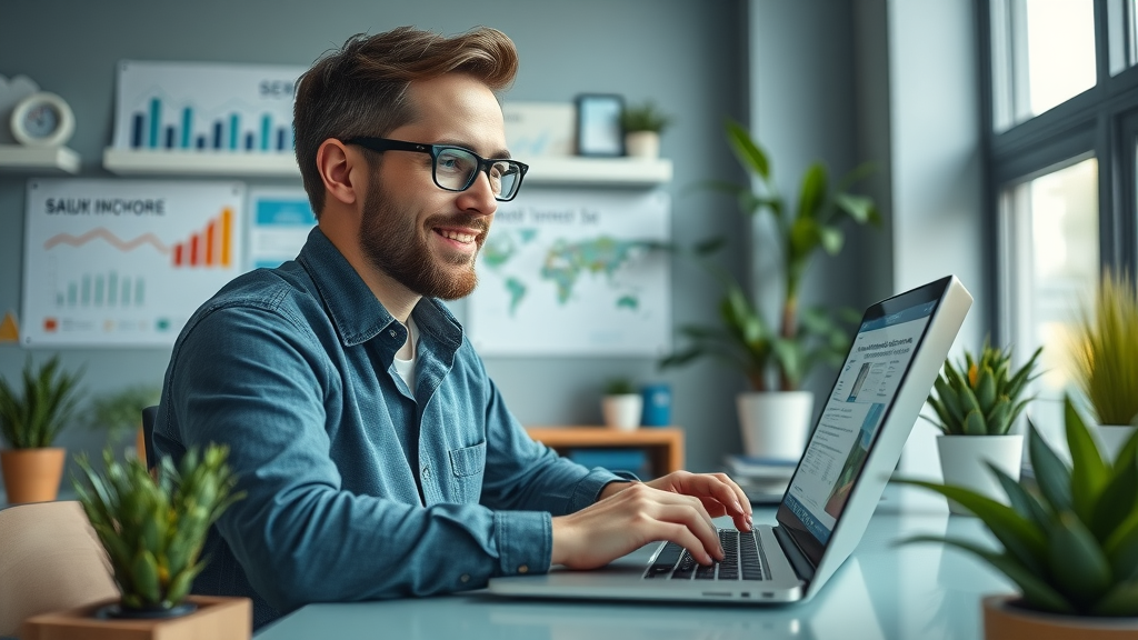 local seo for small business marketing tips - owner optimizing website