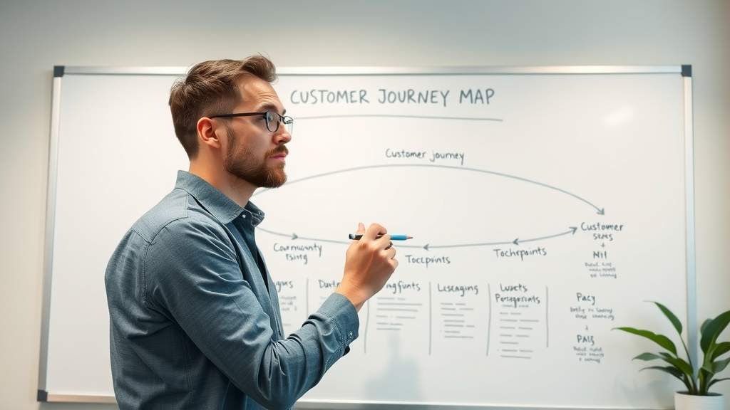 customer journey map marketer drawing stages and touchpoints