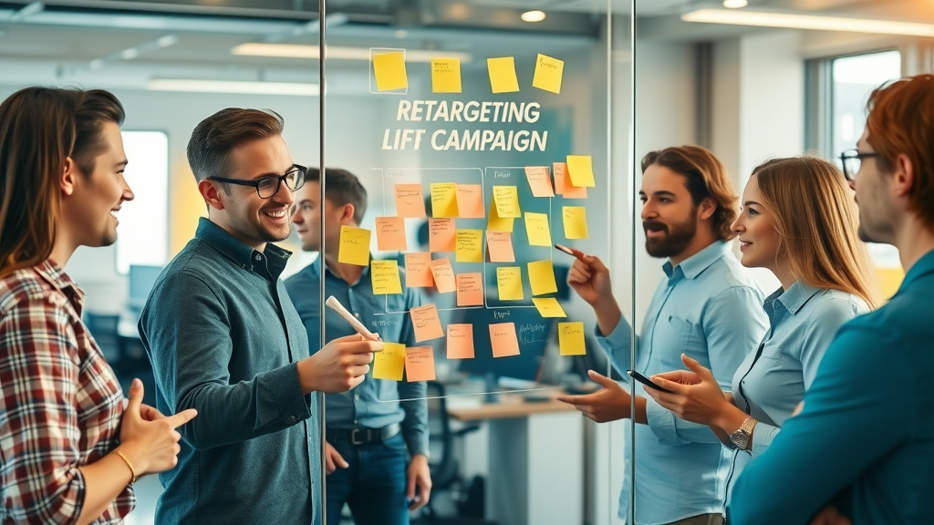 Creative team mapping retargeting ad strategy for higher ROI and conversions