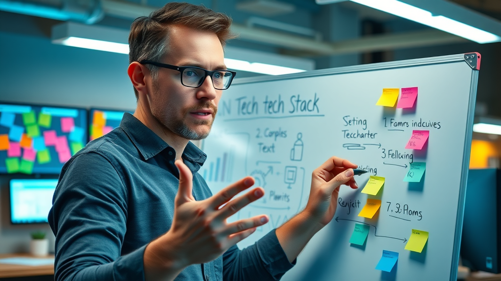 building-local-media-platforms digital marketer sketching technology options for local news platform in creative office