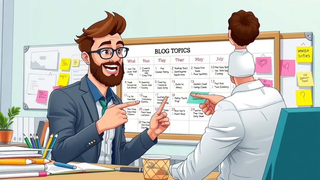 content marketing strategies for small business blogs - business owner planning blog topics on digital editorial calendar
