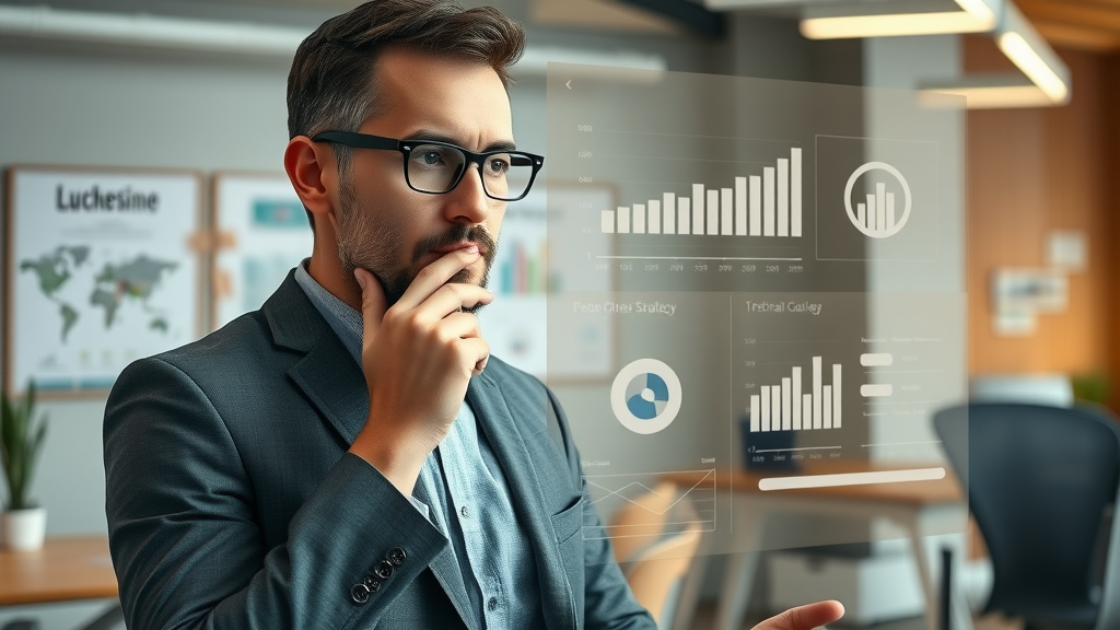 focused business owner using digital strategy board to understand website conversion rate optimization
