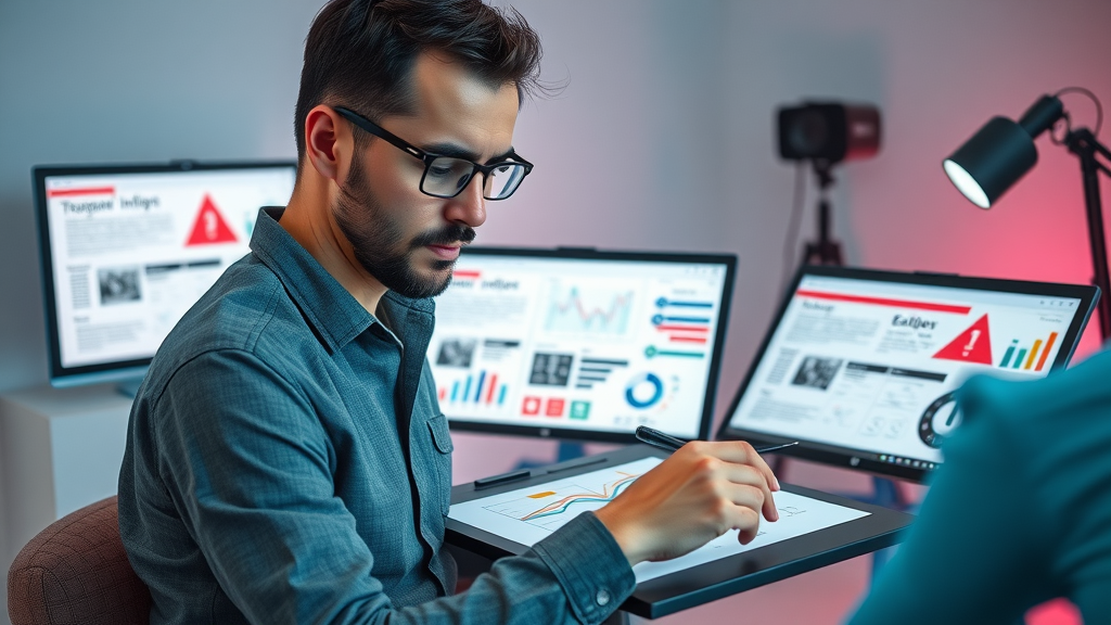 Creative designer repurposing a blog post into an infographic for shareable visual content