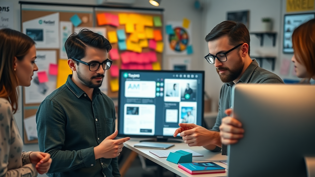 branding agency team collaborating on branded media site development and web design