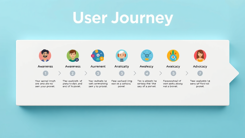 customer journey map infographic with five stages from awareness to advocacy