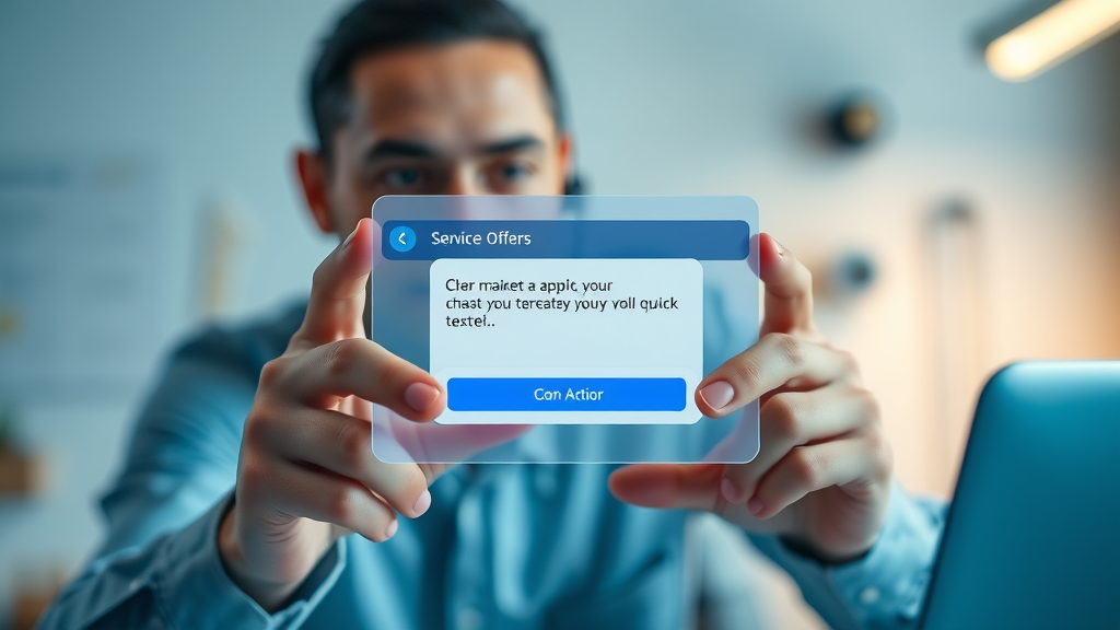 service business website interface showing clear offers, responsive chat box resolving website conversion pain points
